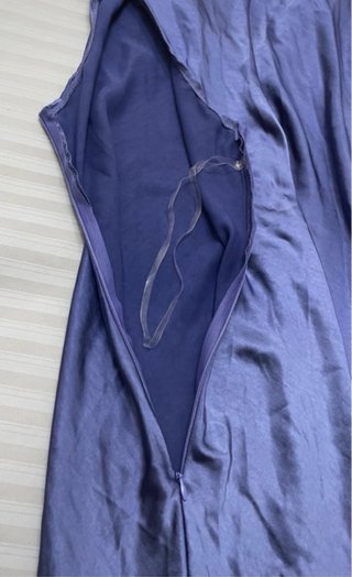 Vestido largo fiesta satén azul