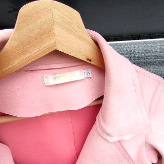 Cazadora Biker Ante Rosa Talla S