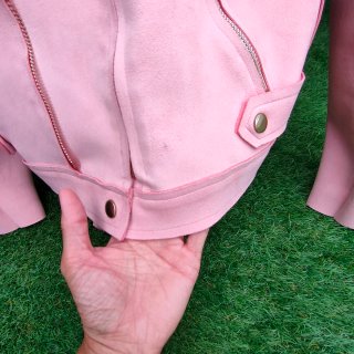Cazadora Biker Ante Rosa Talla S