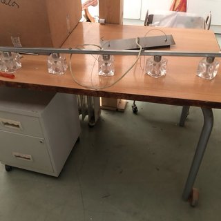Lámpara colgante metal y cristal