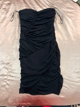 Vestido azul con cordones