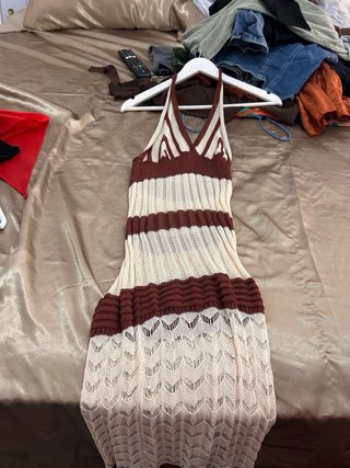 Vestido azul con cordones