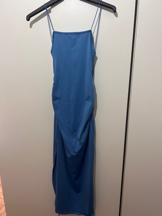 Vestido azul con cordones