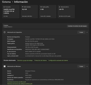 Acer Predator Helios 300 (PH315-51) - i7-8750H GTX