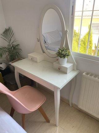 Tocador Ikea Hemnes Blanco y Rosa