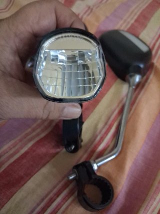 Retrovisores moto + luz delantera