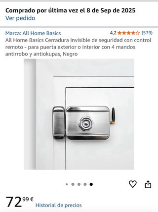 Cerradura Inteligente con 4 Controles Remotos