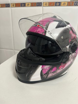 Casco Moto LS2 Flores Rosas