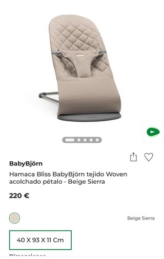 Hamaca BabyBjörn Bliss Beige Sierra