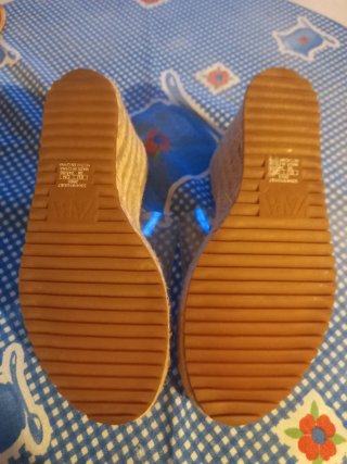 Sandalias Zara cuña esparto tira transparente 38