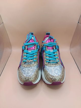 Buffalo Zapatillas Doradas y Turquesa Glitter