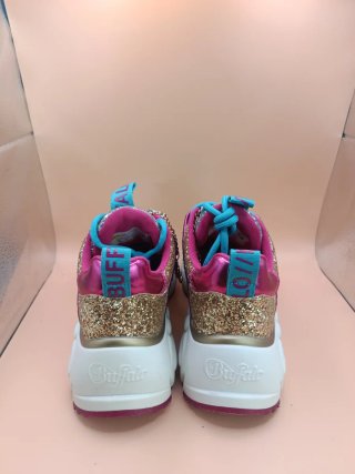Buffalo Zapatillas Doradas y Turquesa Glitter
