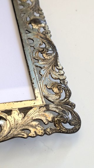 Cornice portafoto vintage metallo dorato/argentato
