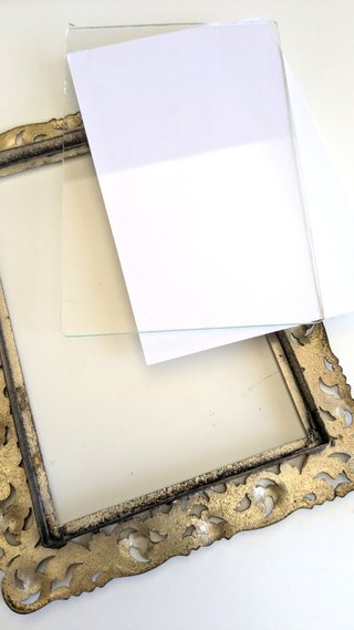 Cornice portafoto vintage metallo dorato/argentato