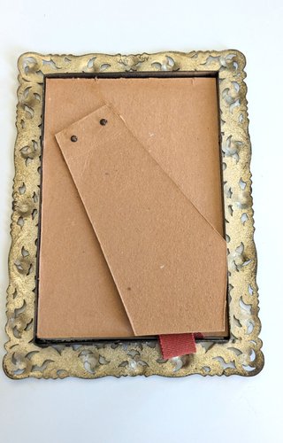 Cornice portafoto vintage metallo dorato/argentato