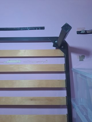 Doghe letto matrimoniale in legno e metallo