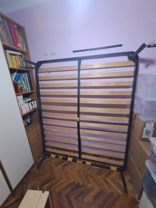 Doghe letto matrimoniale in legno e metallo