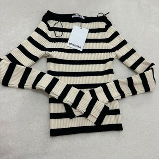 Bershka Sudadera Gris Manga Larga Talla S