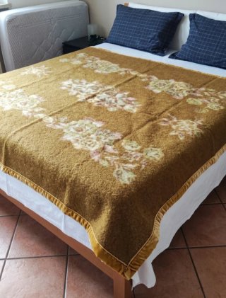 Coperta Lanerossi lana vergine vintage double face