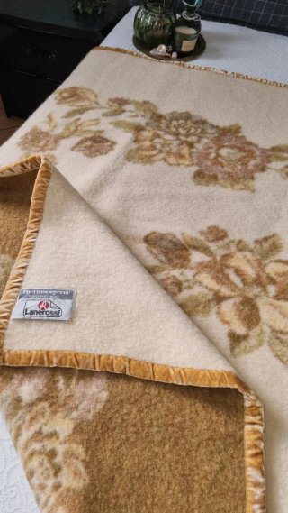 Coperta Lanerossi lana vergine vintage double face