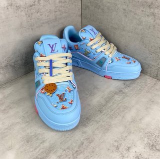 Louis Vuitton Trainer Scarpa Blu Multicolor