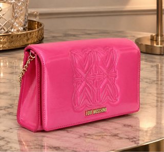 Bolso Love Moschino Rosa Charol