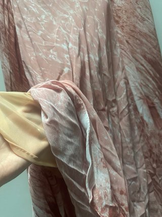 Gonna Lunga Vintage Rosa Antico Effetto Marmorizza
