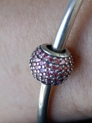 Charm Pandora Pave Rosa y Plata