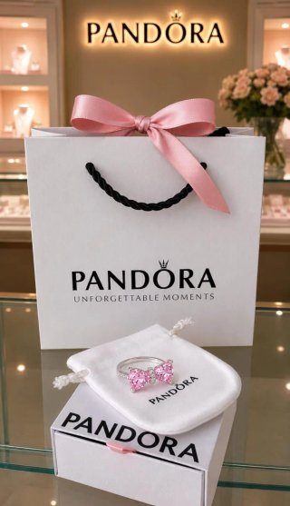 Anillo Pandora Lazo rosa ajustable