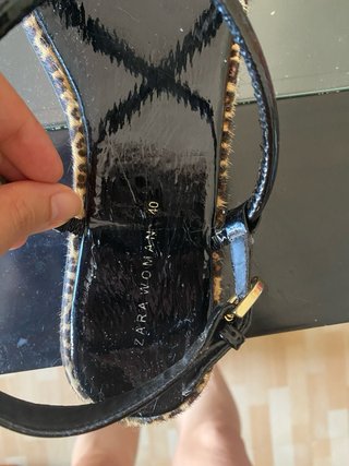 Sandalias Zara Talla 40 Tira Leopardo