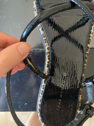Sandalias Zara Talla 40 Tira Leopardo