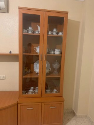 Mueble modular madera y cristal