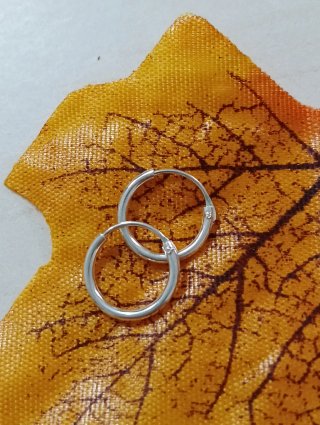 Lindo Pendientee Aro 12mm Plata De Ley 925
