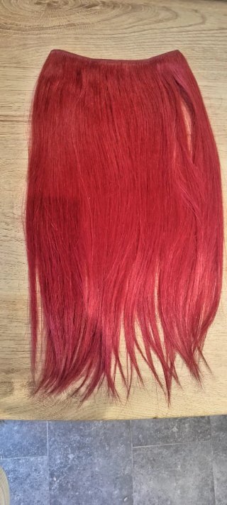 Extensiones pelo natural cortina rojo