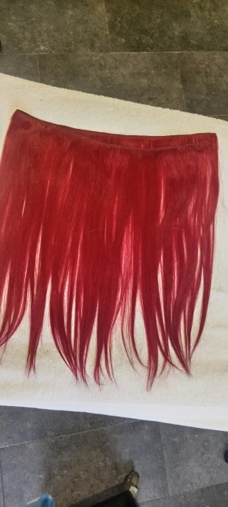 Extensiones pelo natural cortina rojo