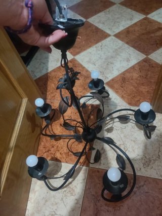Lámpara de forja 5 brazos