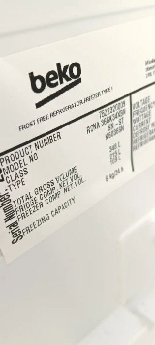 NEVERA COMBI BEKO NO FROST ENERGÍA A+