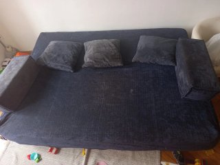 Sofá Cama Gris Tela