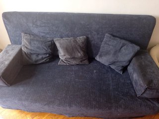Sofá Cama Gris Tela