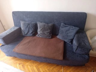 Sofá Cama Gris Tela