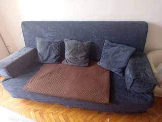 Sofá Cama Gris Tela