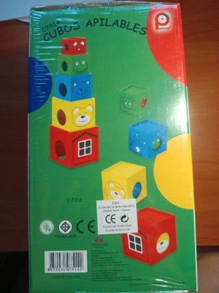 Juguete educativo cubos madera apilables Pintoy