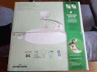Ventilador de techo Wonderlamp LED retráctil
