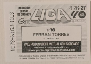 Cromo Ferran Torres La Liga 2026/27 Panini