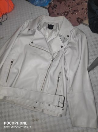 Cazadora Beige cuero Mujer Talla L Boohoo