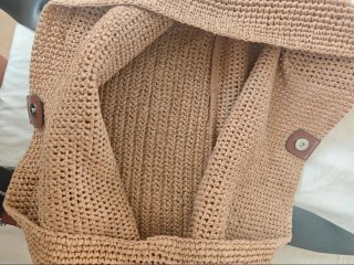 Bolso de Rafia Parfois Beige y Marrón