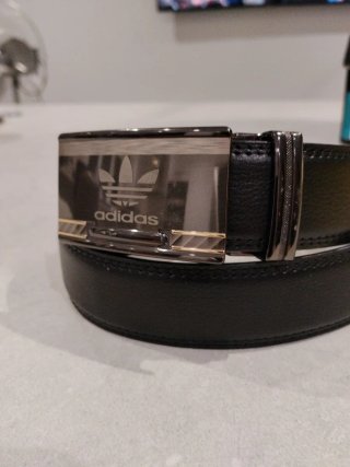 Cinturón Adidas Hombre Hebilla Plateada