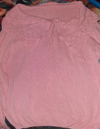 Jersey rosa hilo cuello Peter Pan nuevo