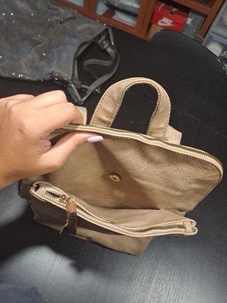 Zaino donna pelle beige