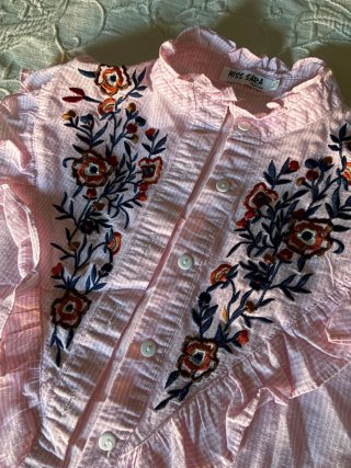 Camisa rosa bordada Miss Sara Talla XS